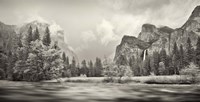 River flowing through a forest, Merced River, Yosemite Valley, Yosemite National Park, California, USA by Panoramic Images - 36" x 12"