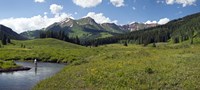 Man fly-fishing in Slate River, Crested Butte, Gunnison County, Colorado, USA Fine Art Print