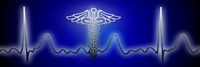 EKG with Caduceus symbol by Panoramic Images - 36" x 12" - $34.99