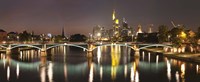Bridge across a river, Ignatz Bubis Bridge, Main River, Frankfurt, Hesse, Germany Fine Art Print