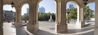 Buildings in the financial district viewed from the opera house, Frankfurt, Hesse, Germany Fine Art Print