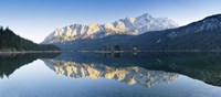 Wetterstein Mountains and Zugspitze Mountain reflecting in Lake Eibsee, Bavaria, Germany Fine Art Print