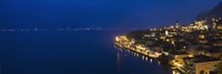 Town at the waterfront, Limone Sul Garda, Lake Garda, Lombardy, Italy Fine Art Print
