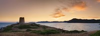 Tower at the seaside, Saracen Tower, Costa del Sud, Sulcis, Sardinia, Italy Fine Art Print