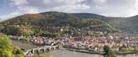 Aerial view of a bridge across a river, Heidelberg, Baden-Wurttemberg, Germany Fine Art Print