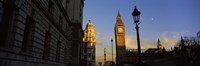 Government building with a clock tower, Big Ben, Houses Of Parliament, City Of Westminster, London, England Fine Art Print