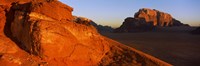 Sand dunes in a desert, Jebel Um Ishrin, Wadi Rum, Jordan Fine Art Print