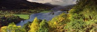 Lake flowing through a forest, Loch Tummel, Pitlochry, Perthshire, Scotland Fine Art Print