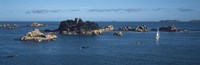 Castle at the coast, Costaeres Castle, Cote de Granit Rose, Ploumanach, Perros-Guirec, Cotes-D'Armor, Brittany, France Fine Art Print