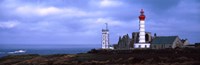 Lighthouse on the coast, Saint Mathieu Lighthouse, Finistere, Brittany, France Fine Art Print