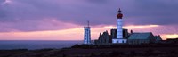 Saint Mathieu Lighthouse at Dusk, Finistere, Brittany, France Fine Art Print