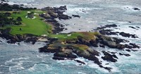 Golf course on an island, Pebble Beach Golf Links, Pebble Beach, Monterey County, California, USA Fine Art Print