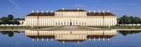 Palace reflecting in water, New Palace Schleissheim, Oberschleissheim, Bavaria, Germany Fine Art Print