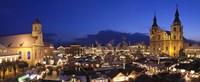 Christmas market lit up at night, Ludwigsburg, Baden-Wurttemberg, Germany by Panoramic Images - 36" x 12"