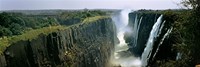 Looking down the Victoria Falls Gorge from the Zambian side, Zambia Fine Art Print