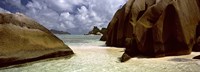 Crystal clear waters and large granite rocks on Anse Source d'Argent beach, La Digue Island, Seychelles Fine Art Print