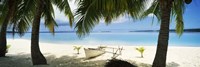 Outrigger boat on the beach, Aitutaki, Cook Islands Fine Art Print