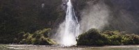 Waterfall at Milford Sound, Fiordland National Park, South Island, New Zealand Fine Art Print