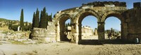Arched facade in ruins of Hierapolis at Pamukkale, Anatolia, Central Anatolia Region, Turkey Fine Art Print