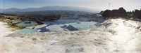 Hot springs and Travertine Pool with Cloudy Sky, Pamukkale, Turkey Fine Art Print