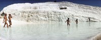 Children enjoying in the hot springs and travertine pool, Pamukkale, Denizli Province, Turkey Fine Art Print