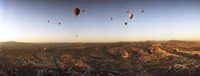 Hot air balloons in the sky over Cappadocia, Central Anatolia Region, Turkey Fine Art Print