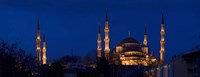 Blue Mosque Lit Up at Night, Istanbul, Turkey Fine Art Print