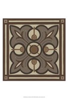 Piazza Tile in Brown II Framed Print