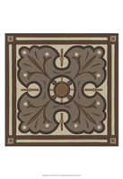 Piazza Tile in Brown IV Framed Print