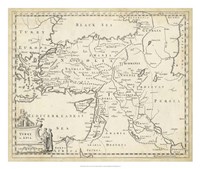 Map of Turkey in Asia Fine Art Print