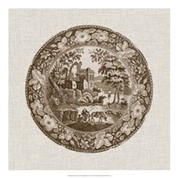 Sepia Transferware I Fine Art Print