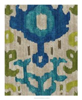 Teal Ikat I Fine Art Print