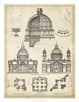 Vintage Architect's Plan II Fine Art Print