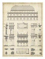 Vintage Architect's Plan IV Fine Art Print