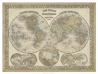 The World in Hemispheres Fine Art Print