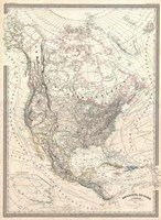 1857 Dufour Map of North America Fine Art Print