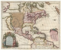 1698 Louis Hennepin Map of North America Fine Art Print