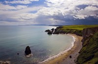 Aerial View of Ballydowane Beach, Copper Coast, County Waterford, Ireland Fine Art Print