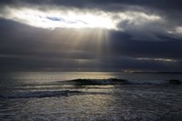 Sun Shining through Dark Clouds, Lady's Cove, The Copper Coast, County Waterford, Ireland Fine Art Print