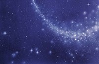 Trail of stars in deep blue sky Fine Art Print