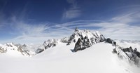 Clouds over a snow covered mountain, Dent du Geant, Aiguille de Rochefort, Helbronner, Val D'Aosta, Italy Fine Art Print