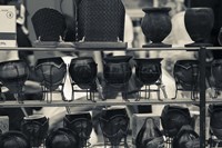 Row of Mate Cups at a Market Stall in Plaza Constitucion, Montevideo, Uruguay Fine Art Print