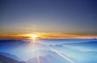 Sunrise over mountain range by Panoramic Images - 24" x 16"
