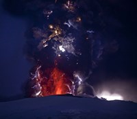 Close Up of an Erupting Volcano, Eyjafjallajokull, Iceland Fine Art Print
