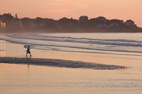 Man walking on the beach, Good Harbor Beach, Gloucester, Cape Ann, Massachusetts, USA Fine Art Print