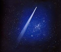 Space, Comet and stars Fine Art Print