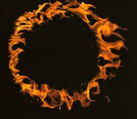 Flamed Circle on Black Background Fine Art Print