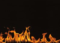Flames on Black Background Fine Art Print