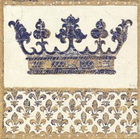 Regal Crown Indigo and Cream Fine Art Print