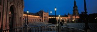 Plaza Espana at Night, Seville Andalucia Spain by Panoramic Images - 27" x 9" - $28.99